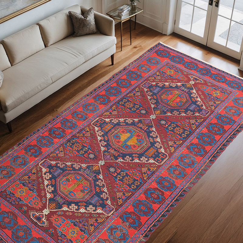Vintage Kafkas Sumak Kilim - 200 cm x 362 cm - K0074025