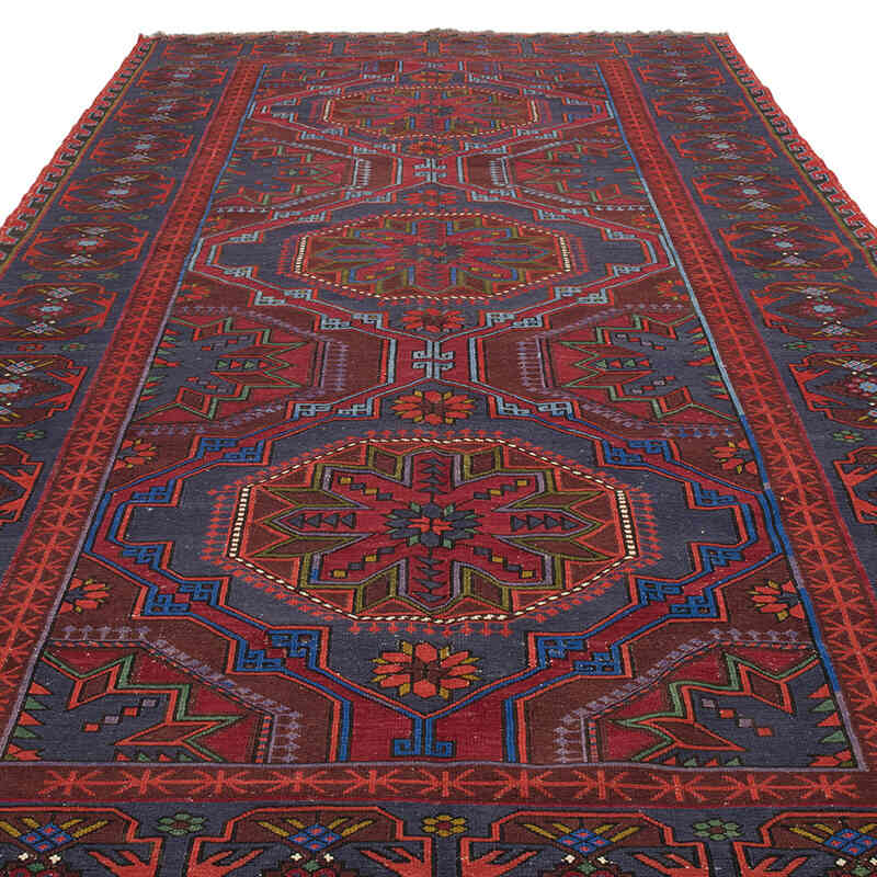 Vintage Caucasian Soumak Rug - 6' 7" x 12' 2" (79" x 146") - K0074026