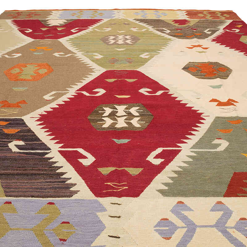 New Turkish Handwoven Kilim Rug - 8' 10" x 11' 6" (106" x 138") - K0074027
