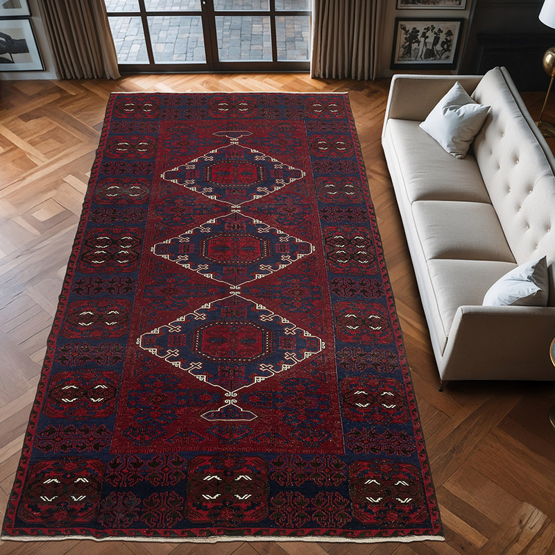 Vintage Caucasian Soumak Rug - 6' 7" x 12' 6" (79" x 150") - K0074029