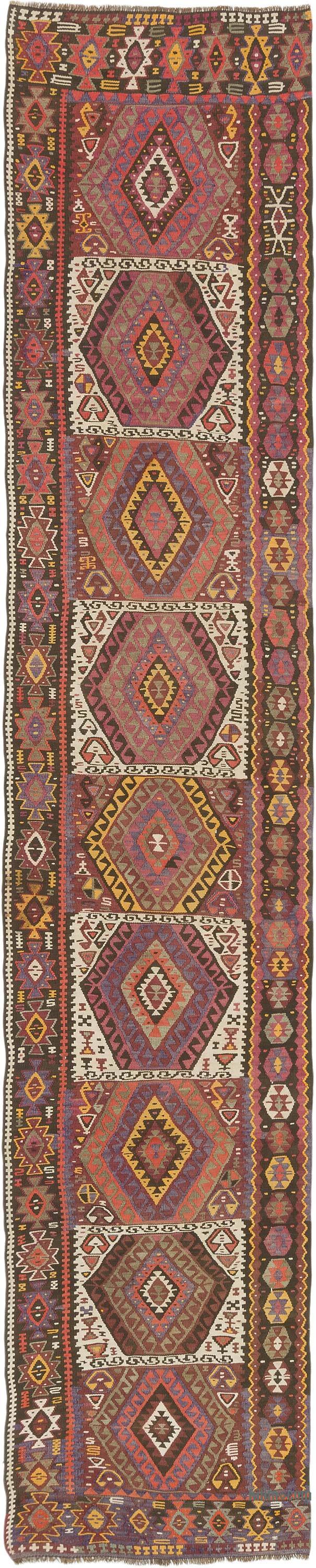 Vintage Kars Kilim Runner - 2' 7" x 13' 1" (31" x 157") - K0074043