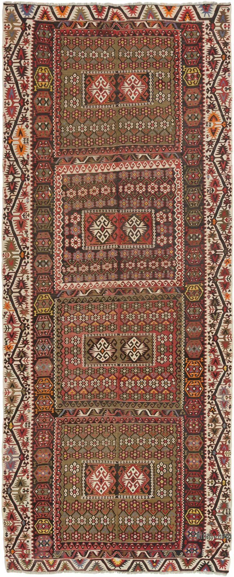 Vintage Kayseri Kilim Rug - 5' 9" x 13' 10" (69" x 166") - K0074044