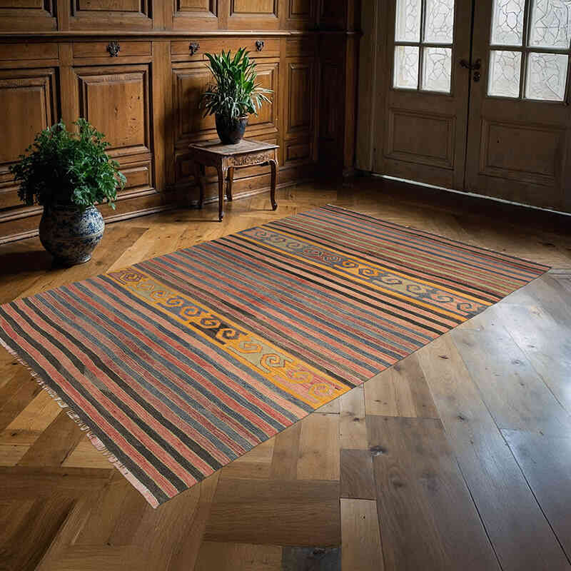 Vintage Konya Kilim Rug - 5'  x 7' 11" (60" x 95") - K0074045
