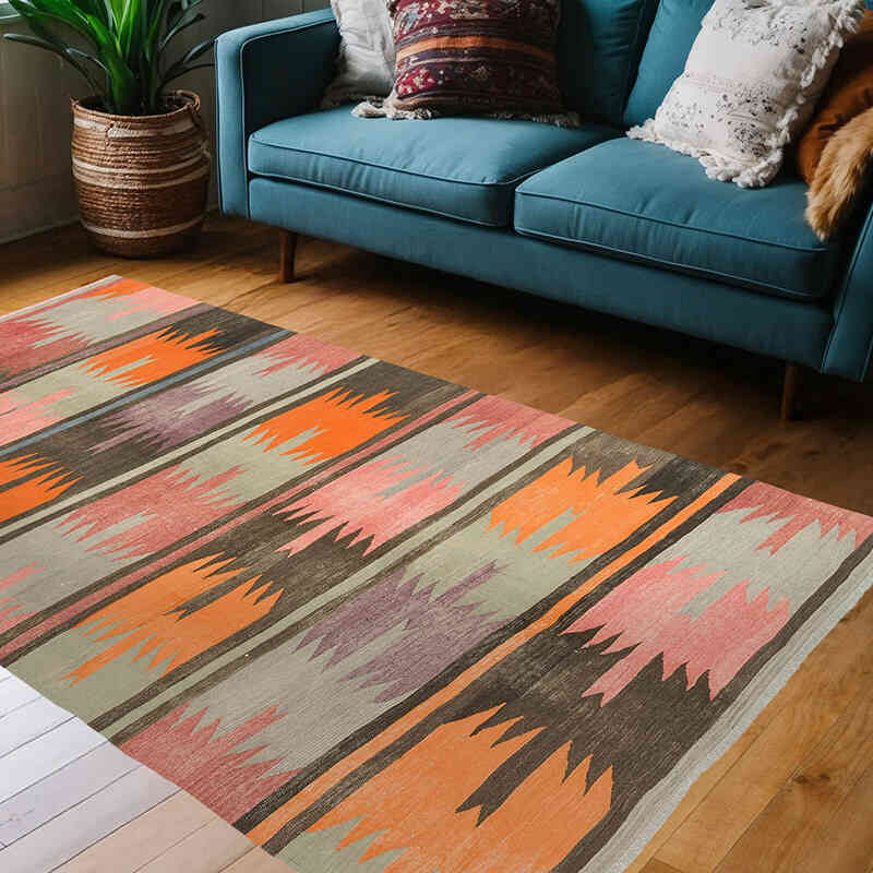 Vintage Mihalic Kilim Rug - 4' 5" x 7' 2" (53" x 86") - K0074047