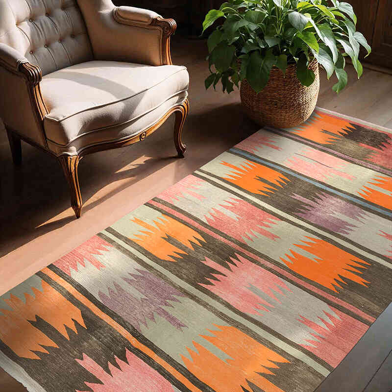 Vintage Mihalic Kilim Rug - 4' 5" x 7' 2" (53" x 86") - K0074047