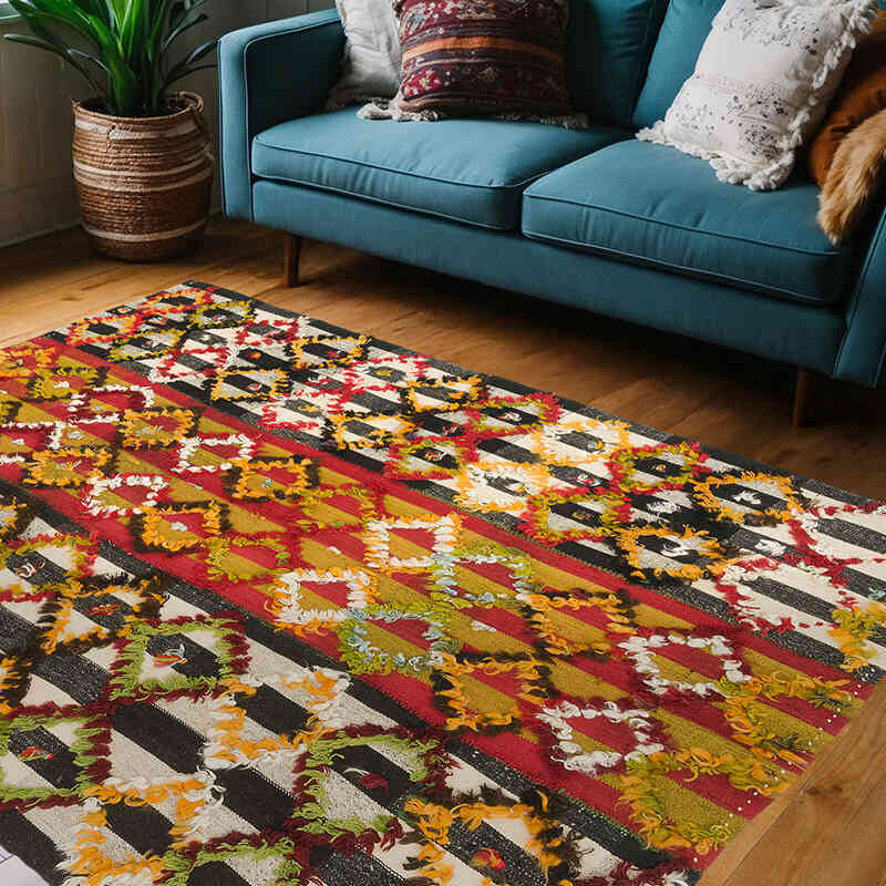 Vintage Anatolian Flatweave - 4' 11" x 6' 7" (59" x 79") - K0074062