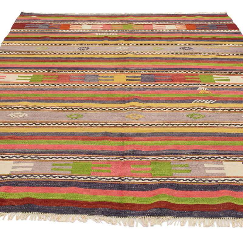 Vintage Manisa Kilim Rug - 5' 5" x 7' 7" (65" x 91") - K0074064