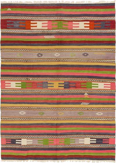 Vintage Manisa Kilim Rug - 5' 5" x 7' 7" (65" x 91")