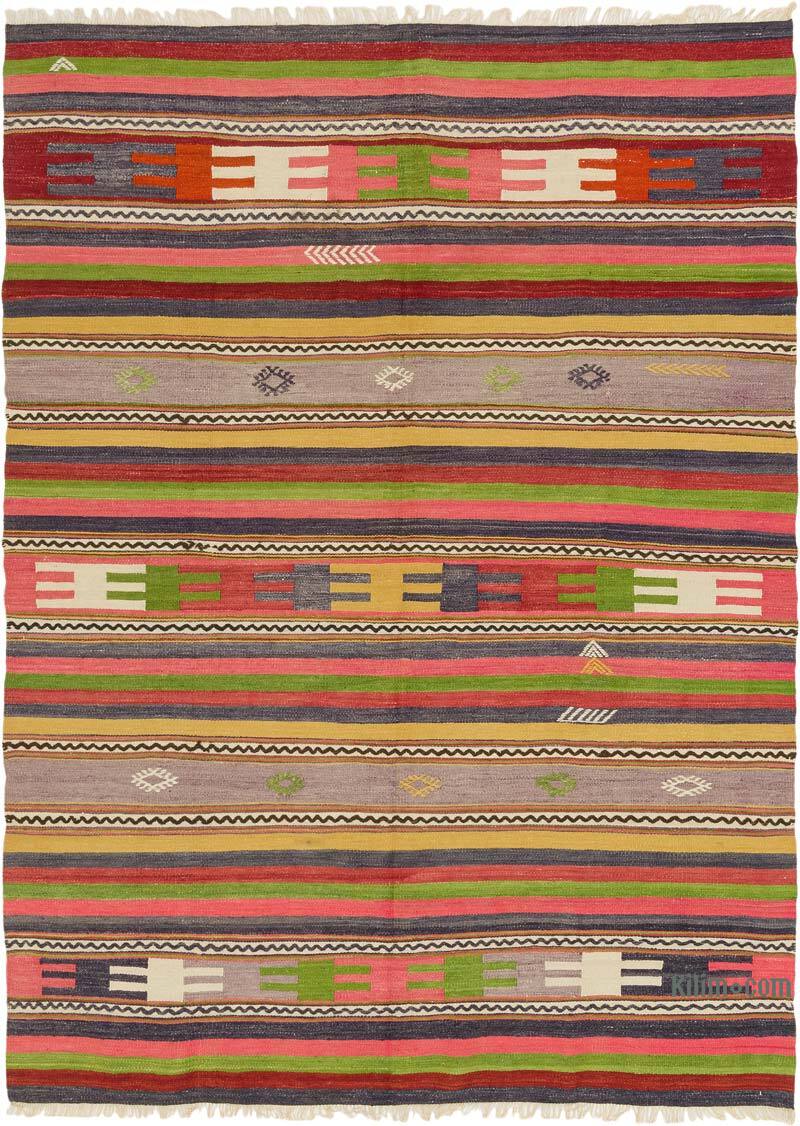 Vintage Manisa Kilim Rug - 5' 5" x 7' 7" (65" x 91") - K0074064