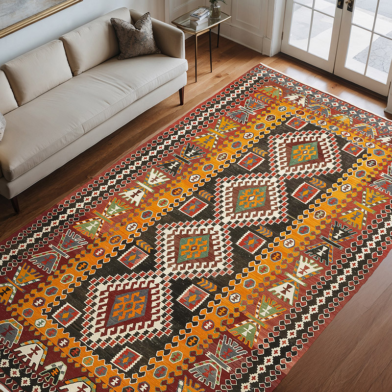Vintage Caucasian Kilim Rug - 6' 7" x 10' 8" (79" x 128") - K0074088