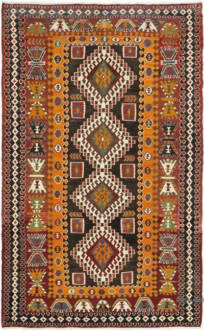 Vintage Caucasian Kilim Rug - 6' 7" x 10' 8" (79" x 128")