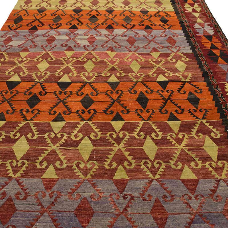 Vintage Afyon Kilim Rug - 5' 11" x 12' 4" (71" x 148") - K0074089