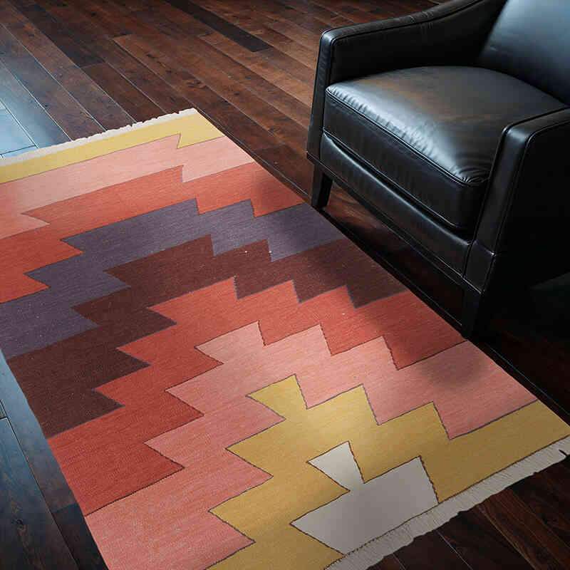 New Handwoven Turkish Kilim Rug - 4'  x 6' 1" (48" x 73") - K0074121