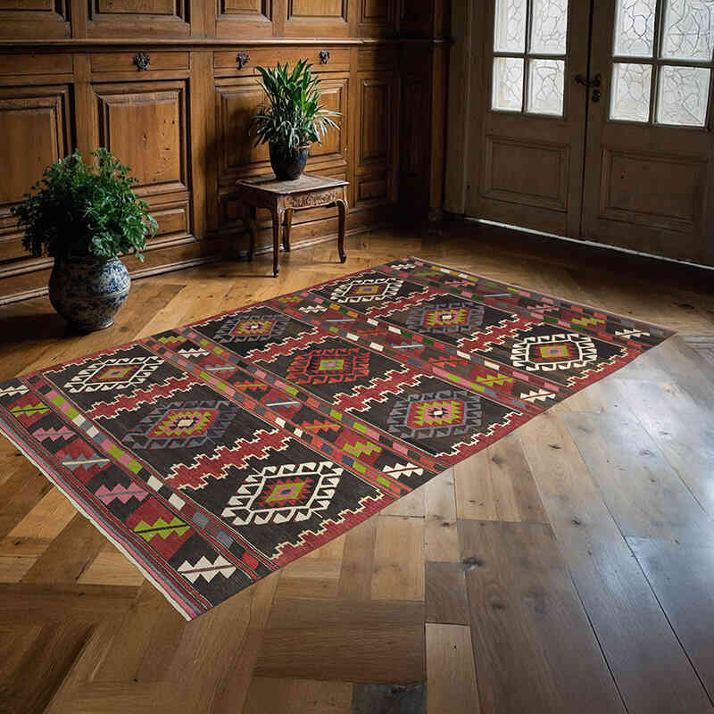 Vintage Karakecili Kilim Rug - 5' 1" x 8' 4" (61" x 100") - K0074123