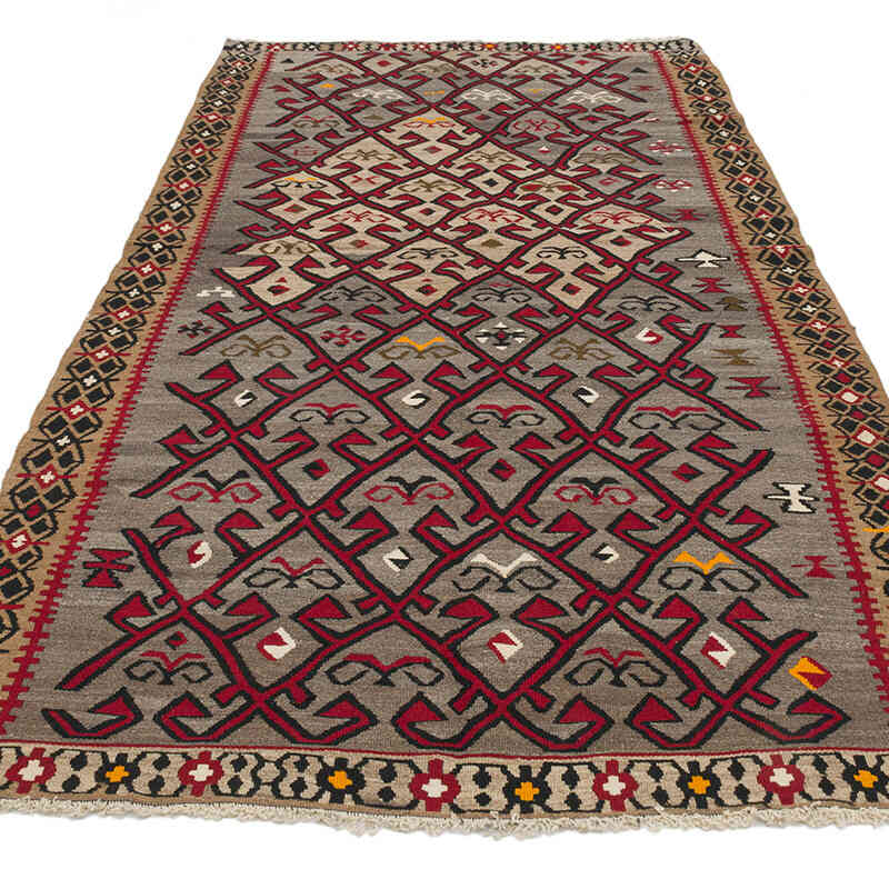 Vintage Hakkari Kilim Rug - 4'  x 9'  (48" x 108") - K0074139