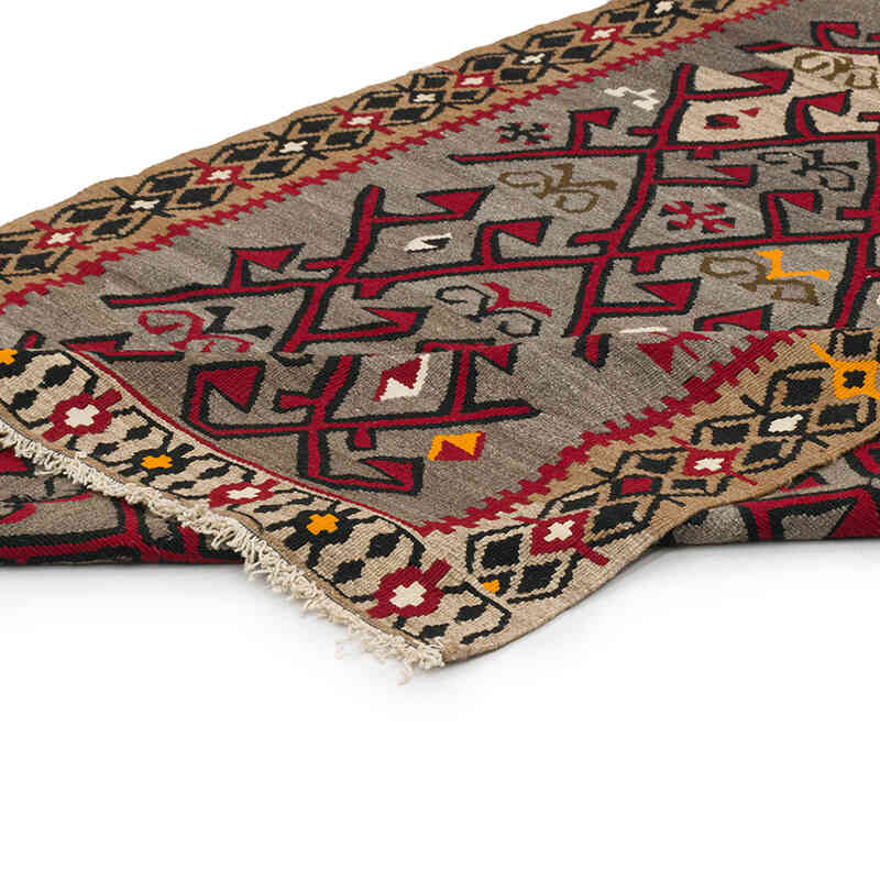 Vintage Hakkari Kilim Rug - 4'  x 9'  (48" x 108") - K0074139
