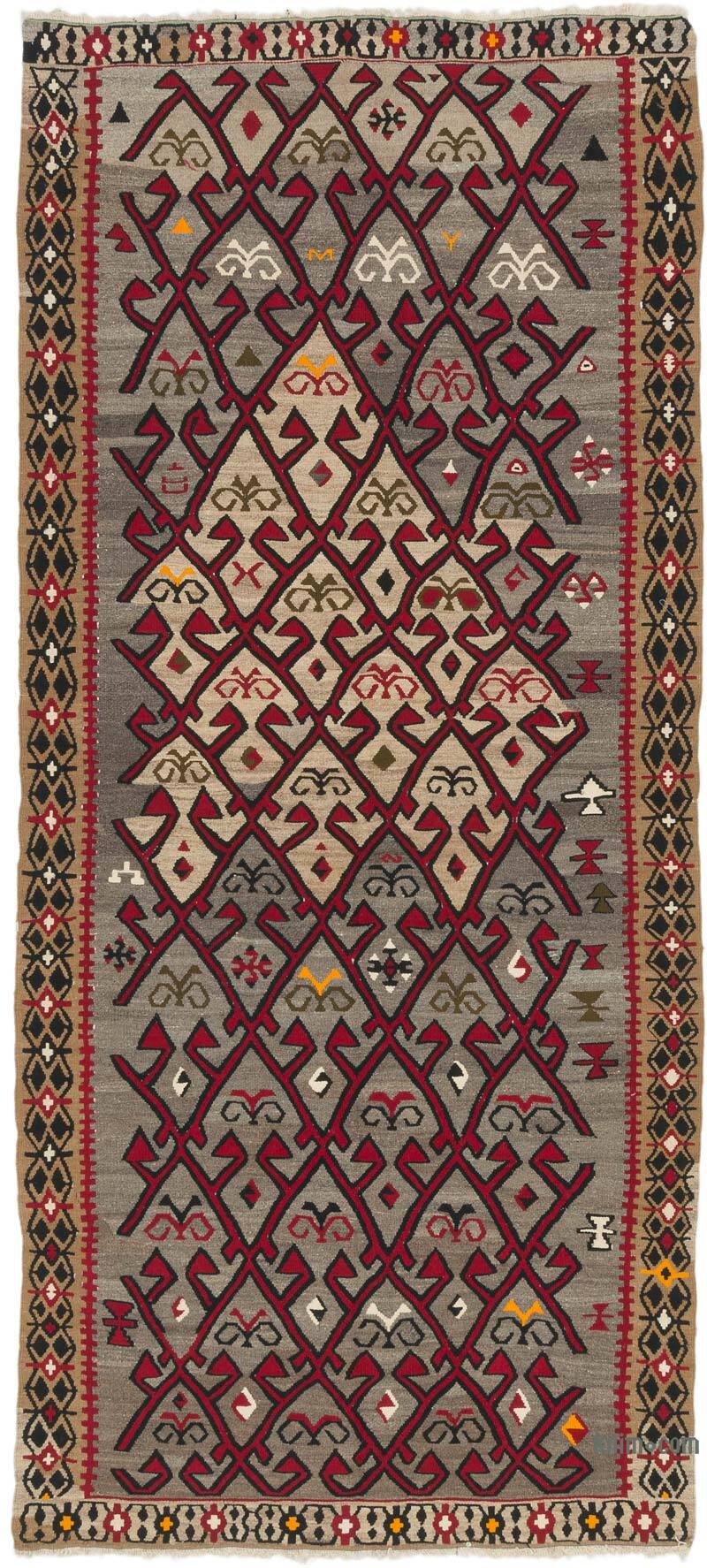Vintage Hakkari Kilim Rug - 4'  x 9'  (48" x 108") - K0074139