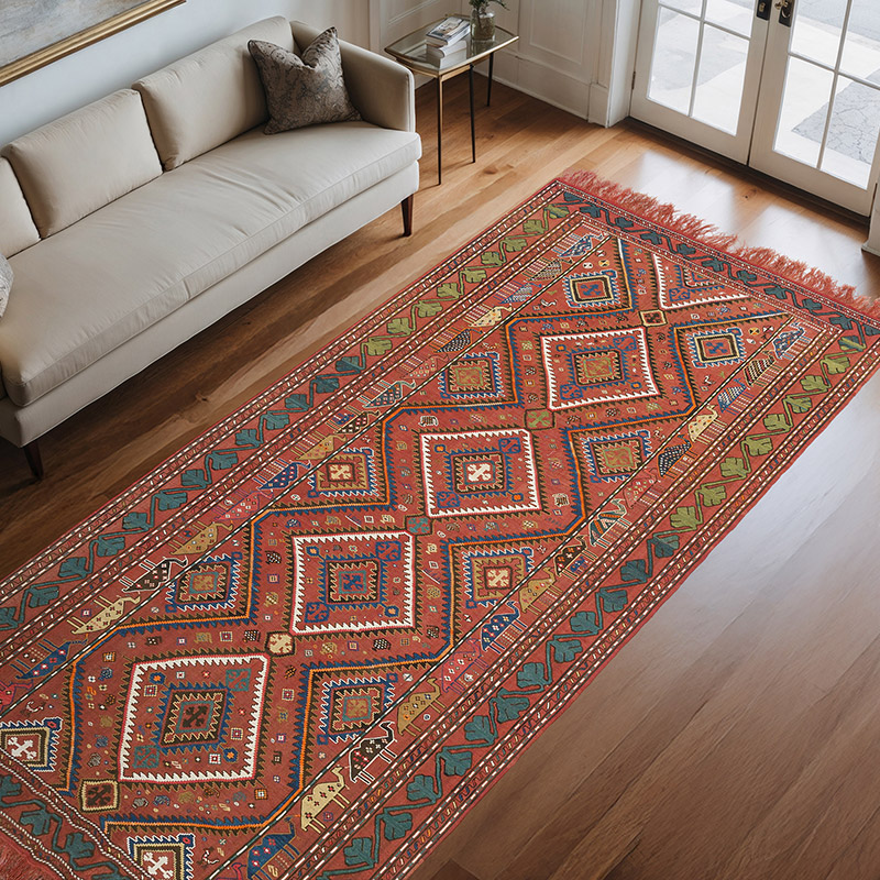 Antique Caucasian Verneh - 5' 10" x 11' 8" (70" x 140") - K0074147