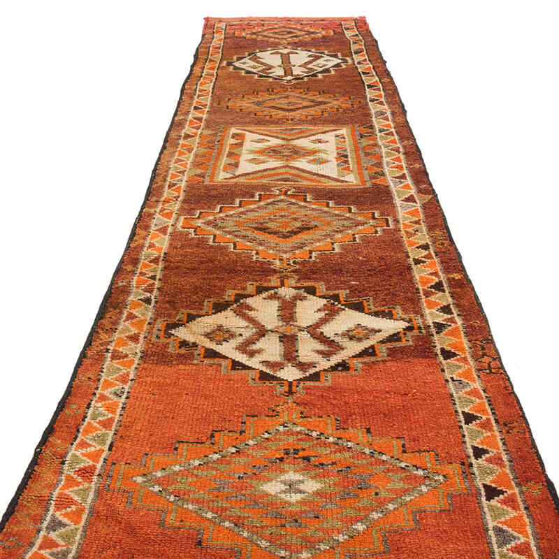 Vintage Tribal Runner Rug - 3' 3" x 12' 10" (39" x 154") - K0074163