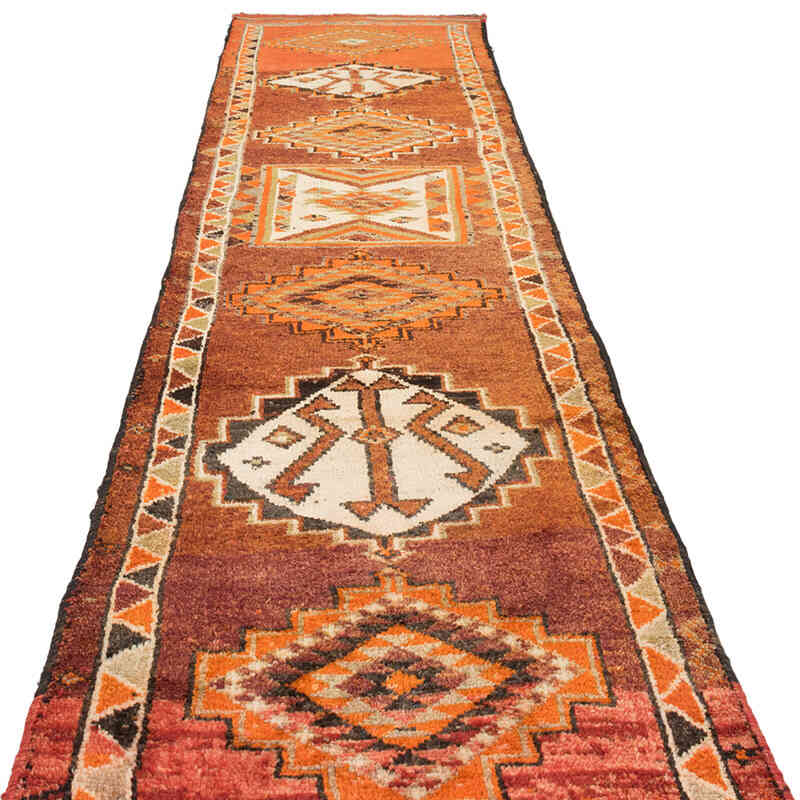 Vintage Tribal Runner Rug - 3' 3" x 12' 10" (39" x 154") - K0074163