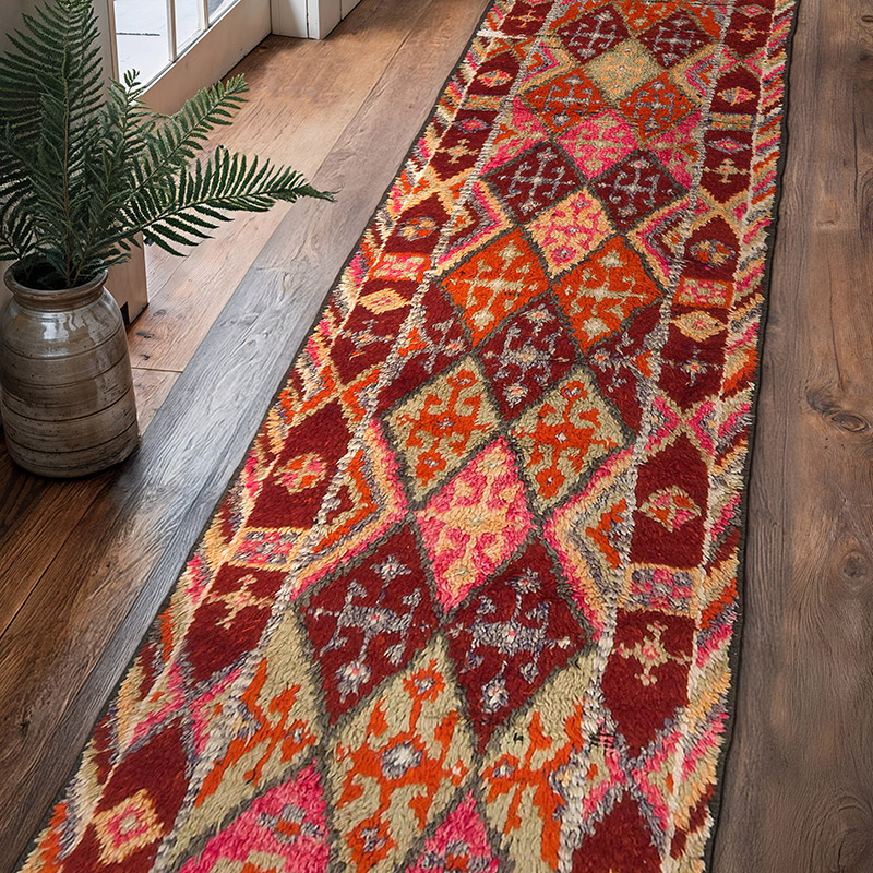 Vintage Tribal Runner Rug - 2' 11" x 11' 9" (35" x 141") - K0074164