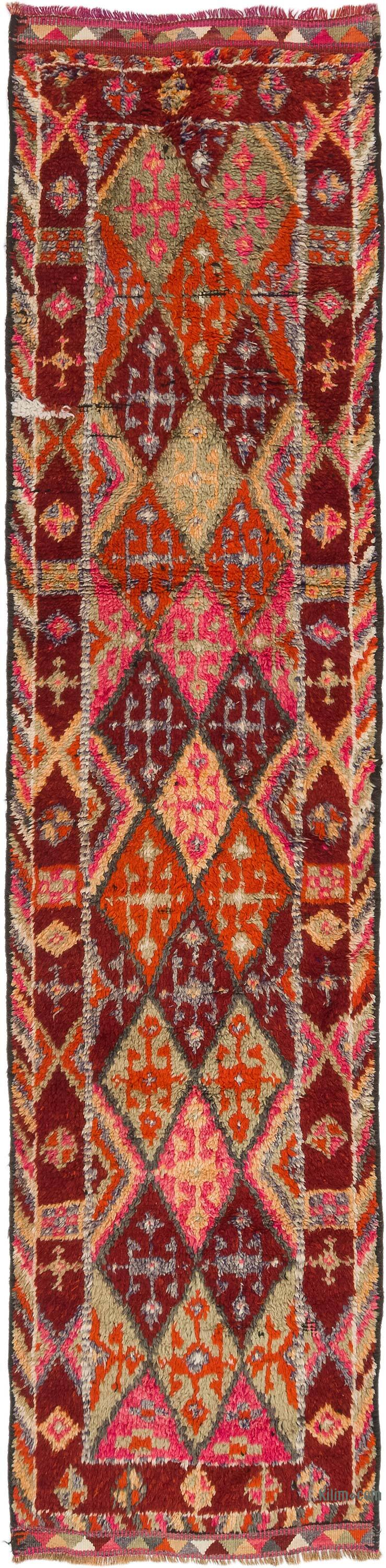 Vintage Tribal Runner Rug - 2' 11" x 11' 9" (35" x 141") - K0074164