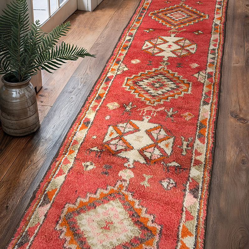 Vintage Tribal Runner Rug - 2' 10" x 11' 10" (34" x 142") - K0074167