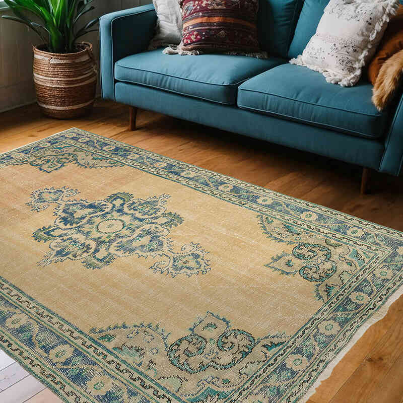Vintage Turkish Hand-Knotted Rug - 4' 11" x 6' 11" (59" x 83") - K0074170
