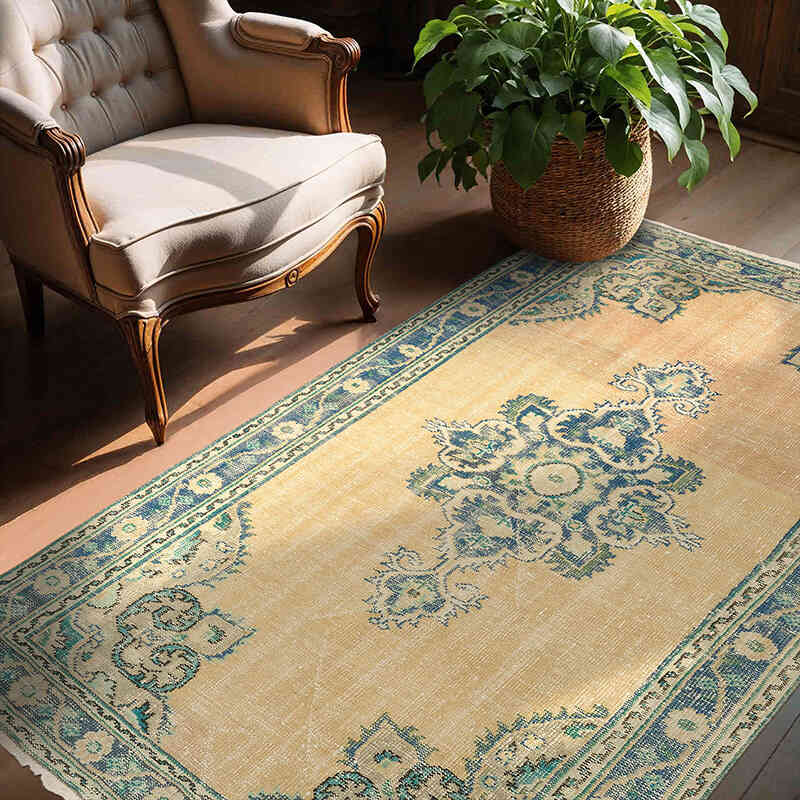 Vintage Turkish Hand-Knotted Rug - 4' 11" x 6' 11" (59" x 83") - K0074170