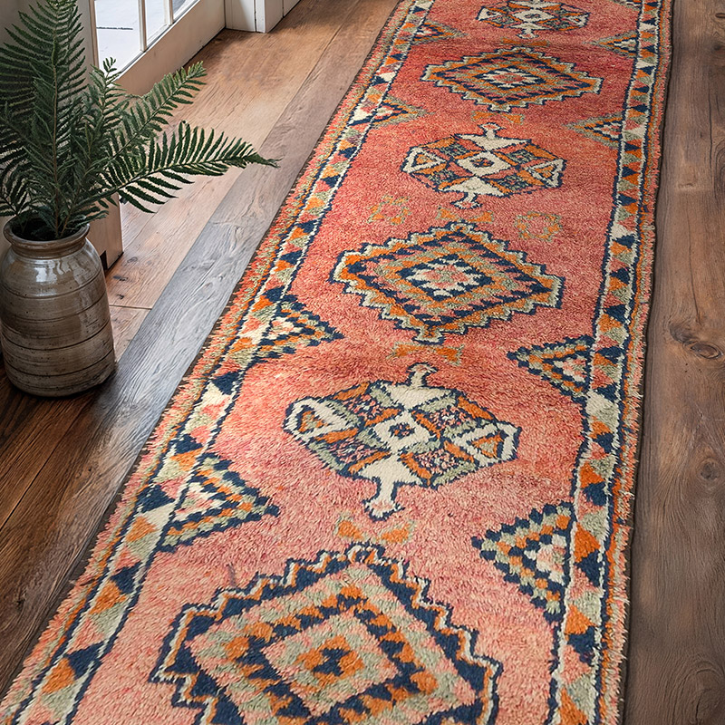 Vintage Tribal Runner Rug - 2' 11" x 11' 9" (35" x 141") - K0074173