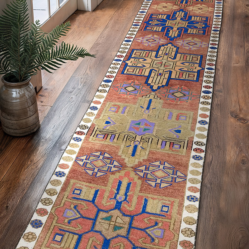 Alfombra Vintage de pasillo - 81 cm x 370 cm - K0074177