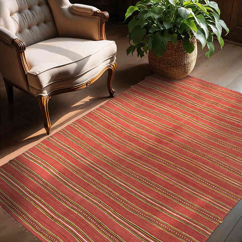 Vintage Turkish Kilim Rug - 4' 10" x 6' 1" (58" x 73") - K0074190