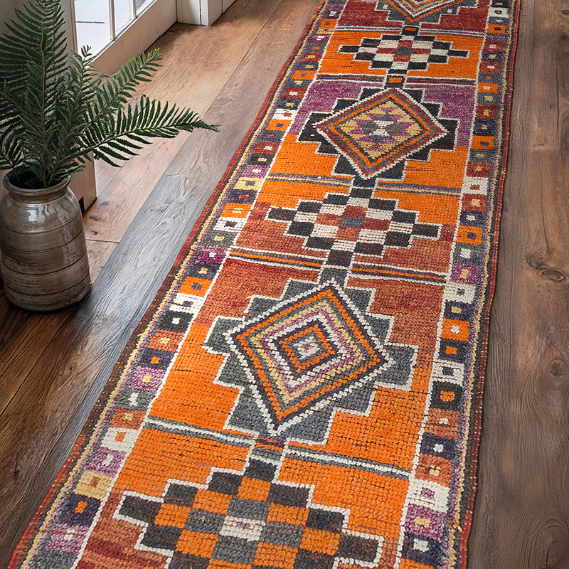 Alfombra Vintage de pasillo - 80 cm x 356 cm - K0074198