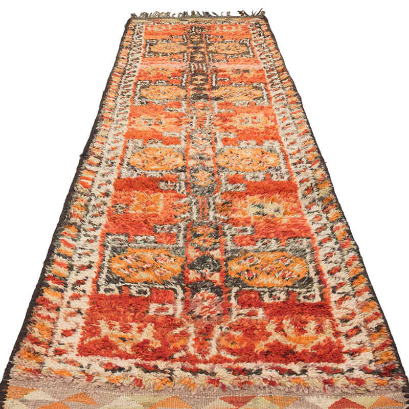 Vintage Tribal Runner Rug - 3' 1" x 11' 6" (37" x 138") - K0074203