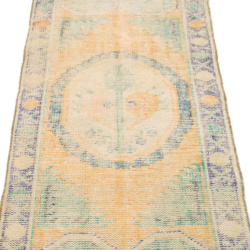 Naranja Alfombra Vintage Turca Anudada a Mano - 81 cm x 142 cm - K0074216