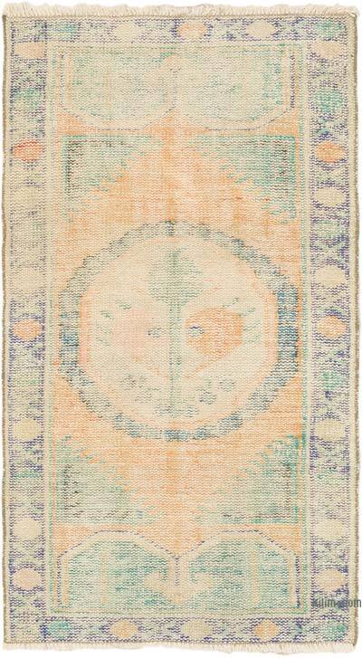 Turuncu El Dokuma Vintage Halı - 81 cm x 142 cm