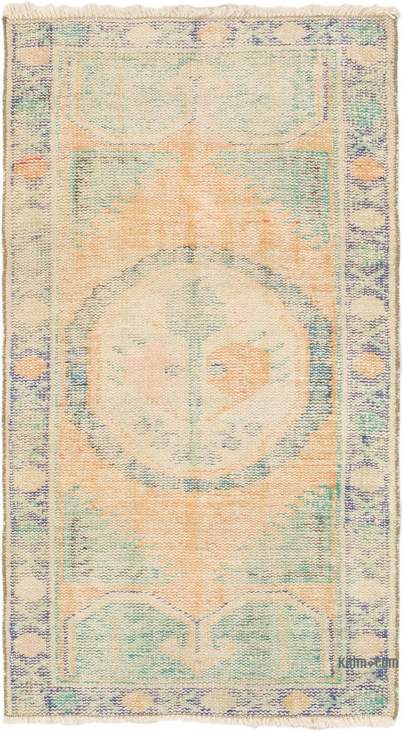 Naranja Alfombra Vintage Turca Anudada a Mano - 81 cm x 142 cm - K0074216