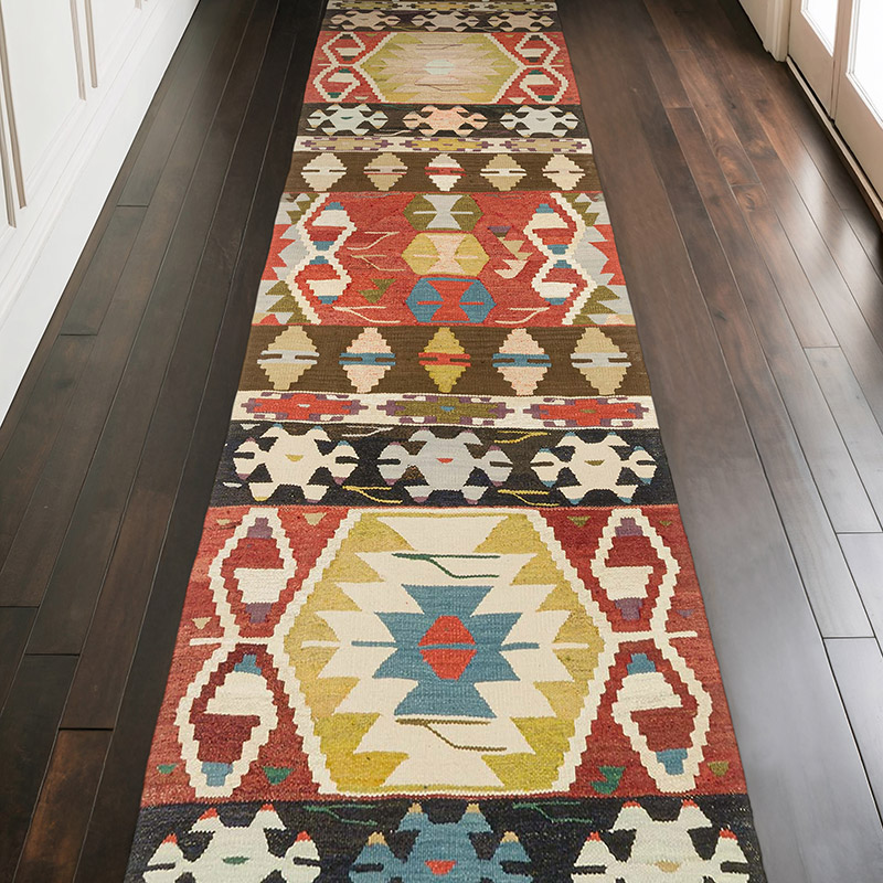 New Turkish Handwoven Kilim Runner - 3' 6" x 11' 7" (42" x 139") - K0074235