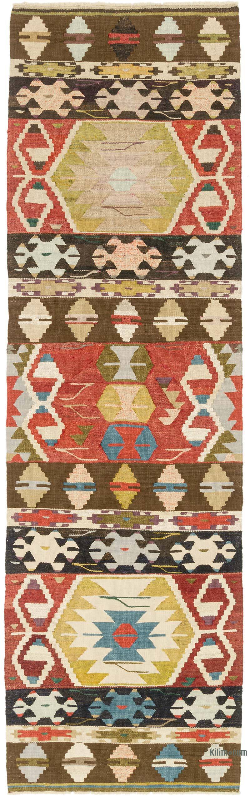 New Turkish Handwoven Kilim Runner - 3' 6" x 11' 7" (42" x 139") - K0074235