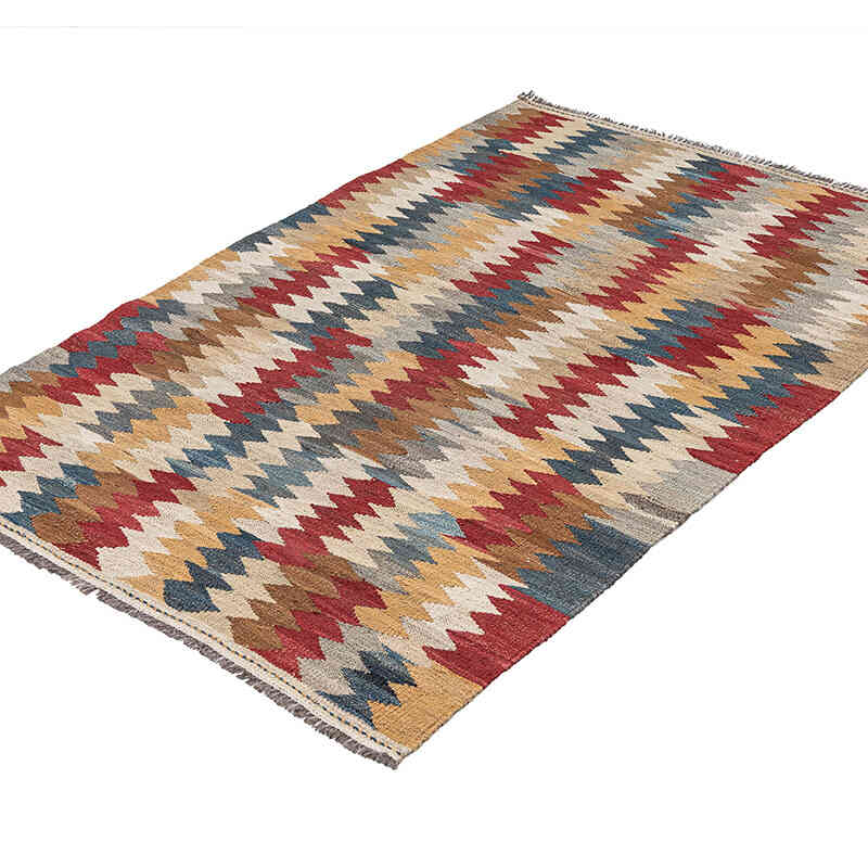 New Hand-Woven Kilim Rug - 3' 5" x 5' 1" (41" x 61") - K0074303