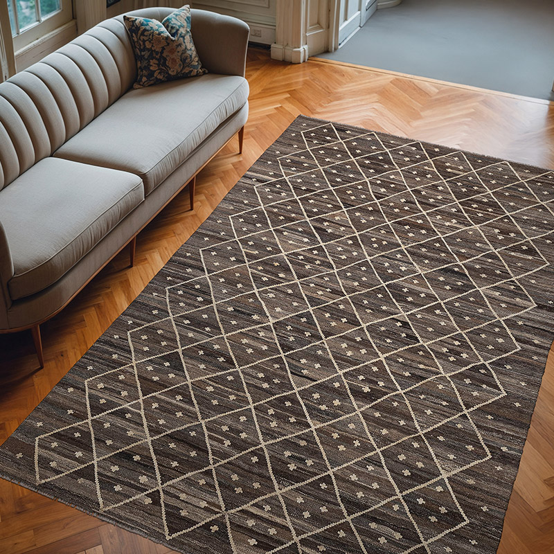 New Hand-Woven Kilim Rug - 6' 4" x 9' 9" (76" x 117") - K0074322