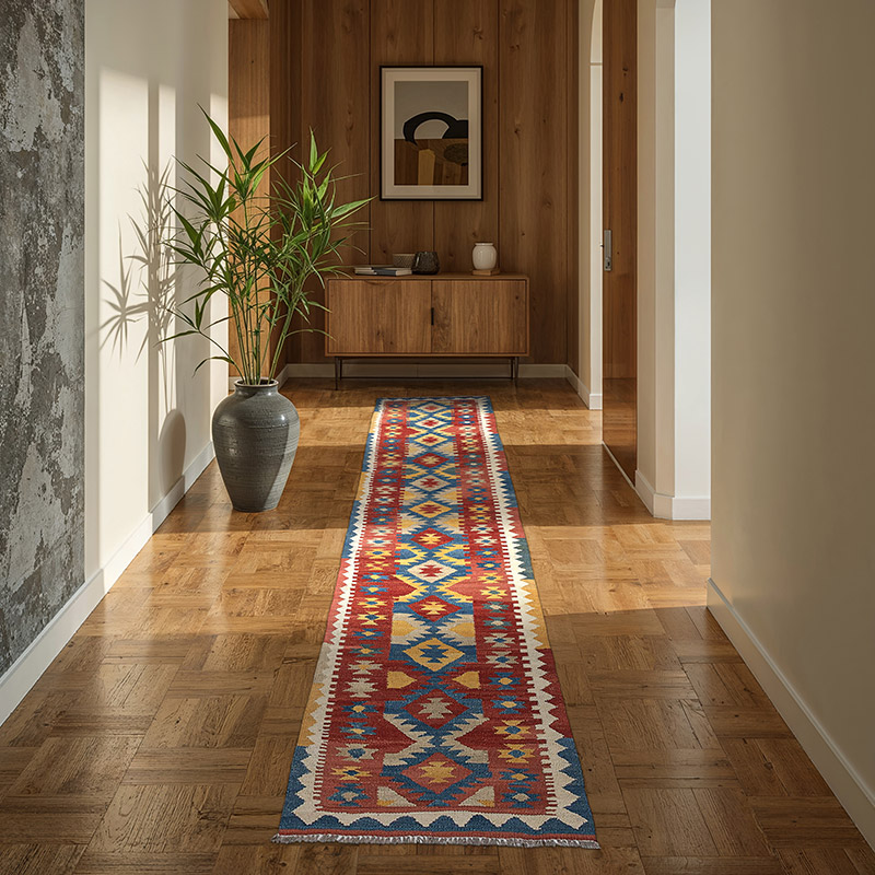 Nueva Alfombra Kilim - 80 cm x 293 cm - K0074329