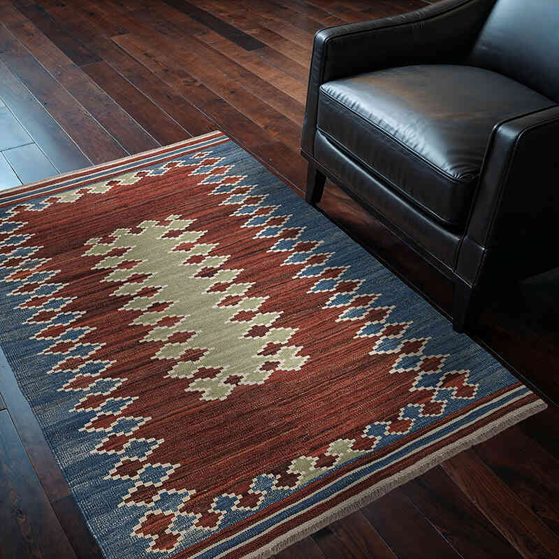 New Hand-Woven Kilim Rug - 3' 5" x 4' 10" (41" x 58") - K0074330
