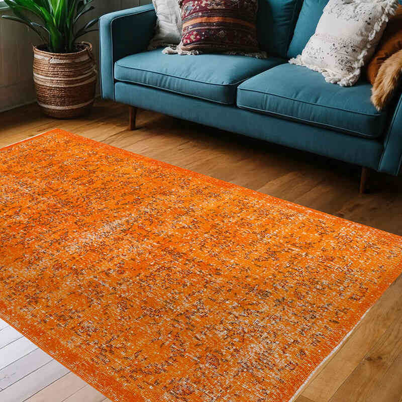 Boyalı El Dokuma Vintage Halı - 133 cm x 213 cm - K0074471