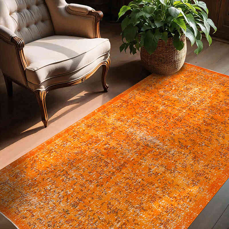 Boyalı El Dokuma Vintage Halı - 133 cm x 213 cm - K0074471