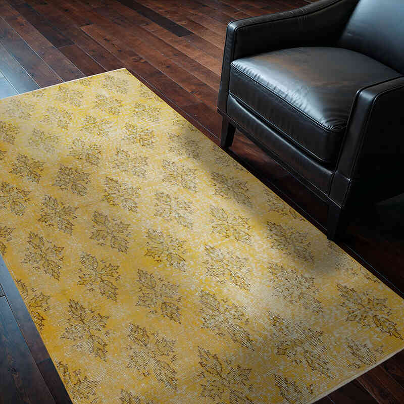 Over-dyed Vintage Hand-Knotted Turkish Rug - 3' 9" x 6' 4" (45" x 76") - K0074472