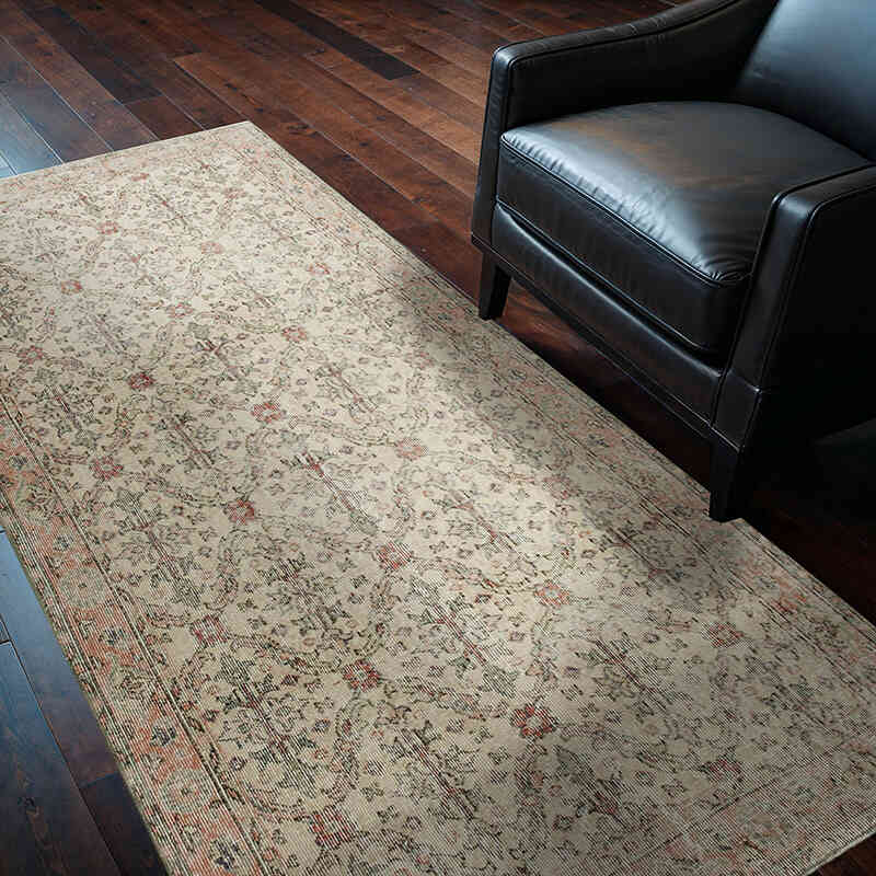 Vintage Turkish Hand-Knotted Rug - 3' 9" x 7'  (45" x 84") - K0074477
