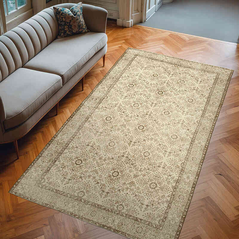 Vintage Turkish Hand-Knotted Rug - 5' 8" x 10'  (68" x 120") - K0074549
