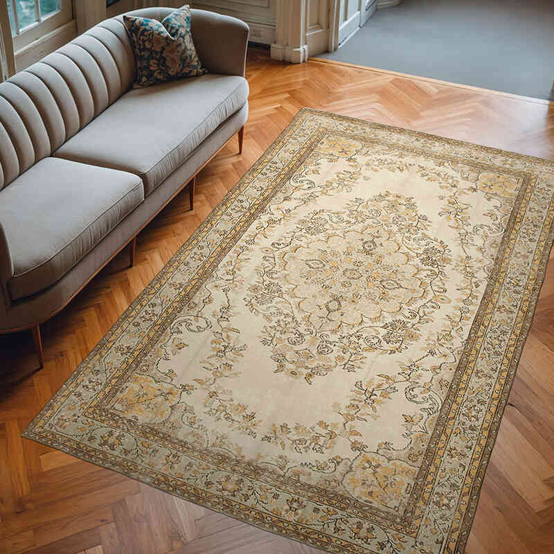 Alfombra Vintage Turca Anudada a Mano - 182 cm x 291 cm - K0074557