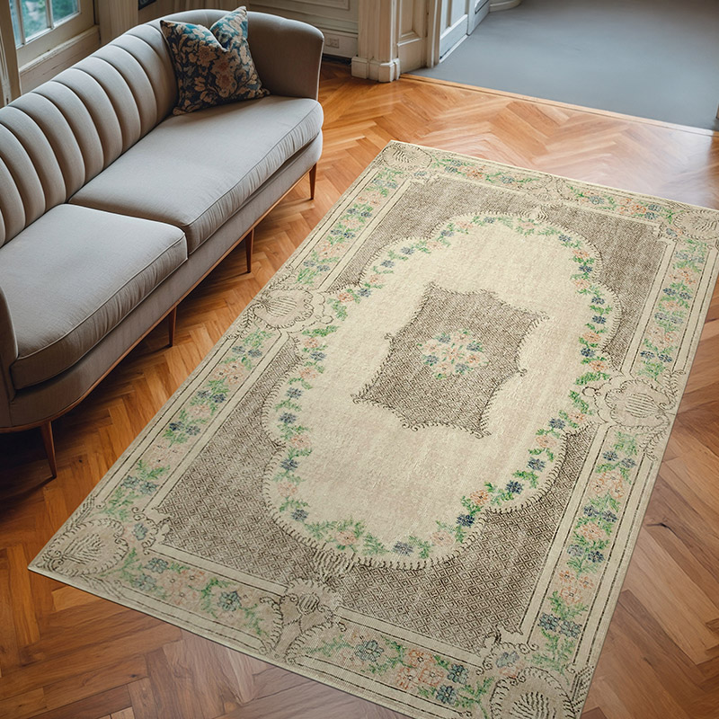 Vintage Turkish Hand-Knotted Rug - 5' 6" x 8' 11" (66" x 107") - K0074590